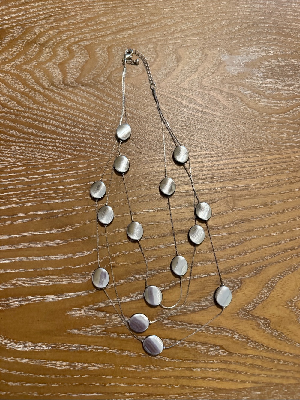 Multi-Strand Silver Disc Necklace - Women Jewelry